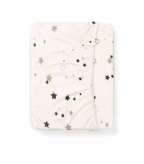 Cearsaf din bambus cu elastic Babyono Stardust (120x60х11 cm) 