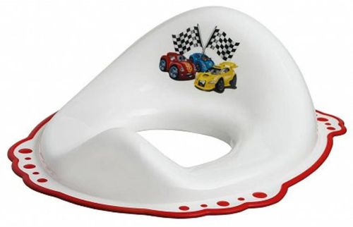 купить Детский горшок Bisk 07771 Reductor wc p/u copii cu cauciuc antiderapant, alb (desen masini) в Кишинёве 