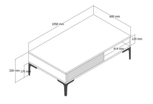 купить Журнальный столик Trendy Istanbul, Alb 105x32x60cm в Кишинёве 