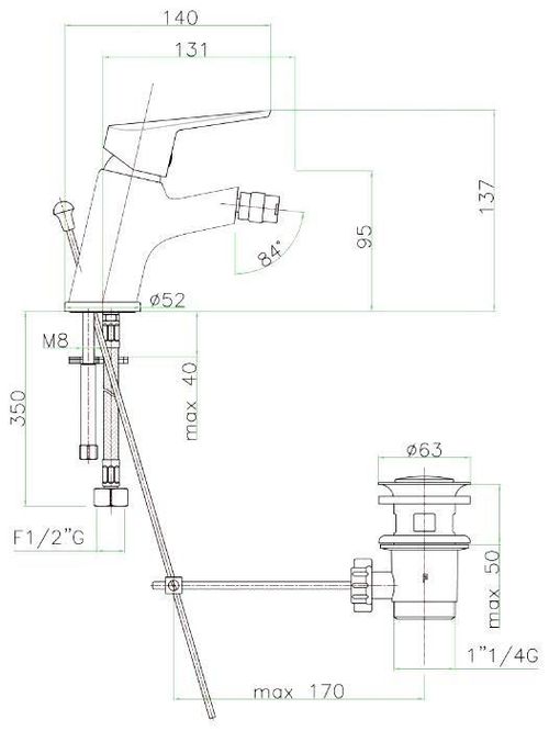 купить Смеситель для биде Fiore KYRO 86 CR 8136 bide в Кишинёве 