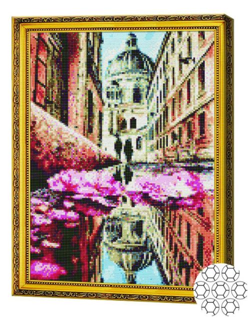 cumpără Tablou pe numere Art Gallery GA79163 Mozaic cu diamante 40x50cm Reflectia orasului în Chișinău 