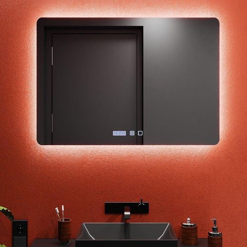 cumpără Oglindă baie Bayro Alfa 800x800 LED 3C touch c подогревом, часами и термометром în Chișinău 