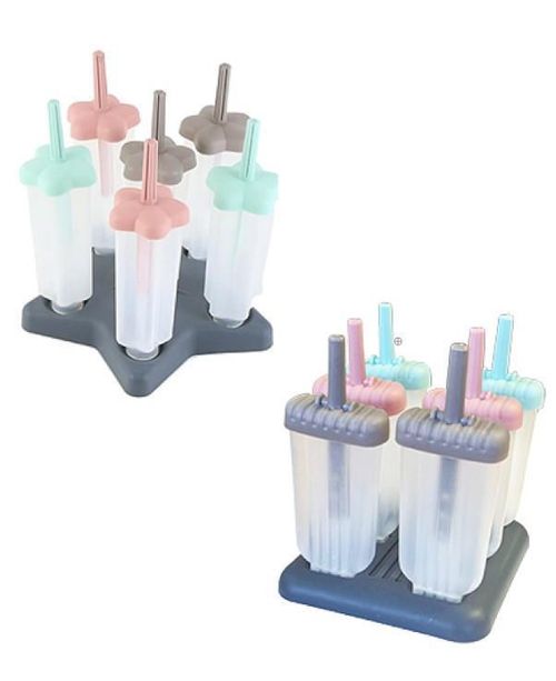 купить Форма для льда Excellent Houseware 47016 Set 6 forme pentru inghetata cu suport, plastic в Кишинёве 