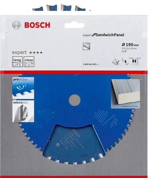 купить Диск отрезной Bosch 2608644367 Disc pentru sandwich panel 190x2.0/1.6x30 36T в Кишинёве 