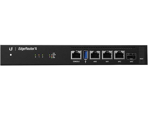 cumpără Router Ubiquiti EdgeRouter 4 ER-4, CPU 4-Core 1 GHz, 1GB, 3xGigabit RJ45 routing ports, 1xGigabit SFP port, 3.4 million packets per second for 64-byte packets, 4 Gbps for packets 128 bytes or larger in size, Silent, fanless operation, Compact, durable metal case în Chișinău 