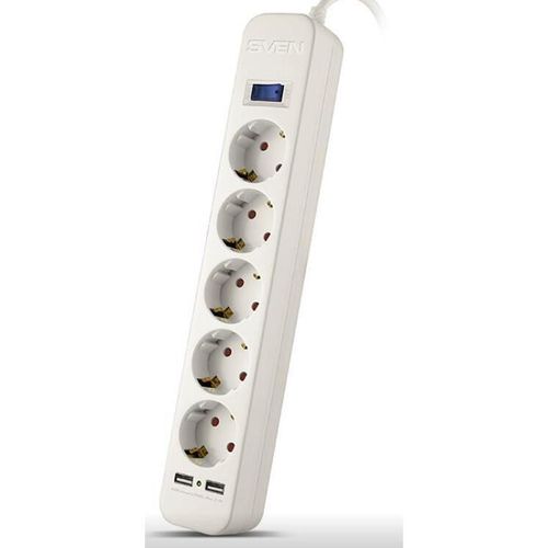 cumpără Filtru electric Sven SF-05LU, 5 Sockets + 2 USB (2,4 A), 1.8m, White în Chișinău 