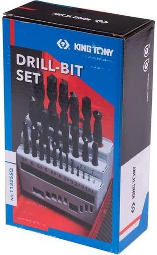 cumpără Burghiu King Tony 11325SQ набор сверл в металлическом футляре, 25 шт., 1,0–13,0 мм (шаг 0,5 мм) în Chișinău 