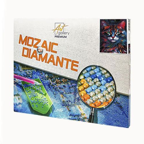 купить Картина по номерам Art Gallery GB86312 Mozaic cu diamante 30x40cm Motan multicolor в Кишинёве 