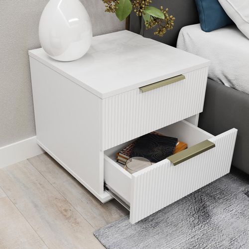 cumpără Noptieră Bayro Napoli 500x500x500 Positano белый мат în Chișinău 