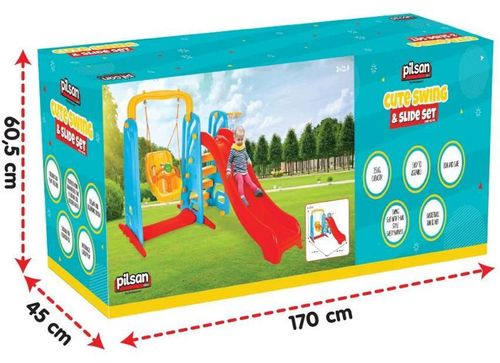 cumpără Teren de joacă Pilsan 06141 Tobogan cu leagăn și coș de baschet Cute în Chișinău 