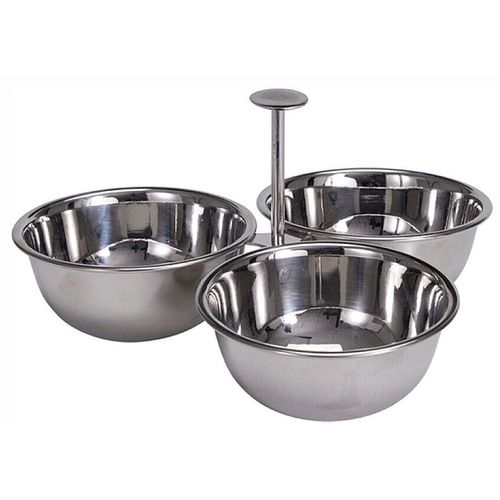 cumpără Veselă Excellent Houseware 56423 Recipient pentru aperitiv triplu 22x11.5x22cm, inox în Chișinău 