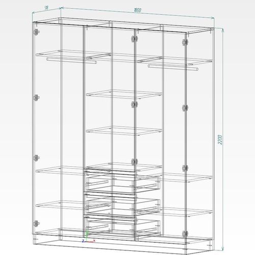 cumpără Dulap Smartex (15904) N16 160cm Alb în Chișinău 