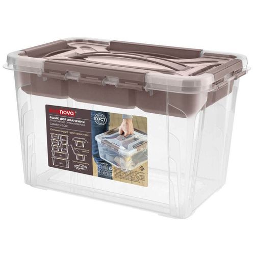 купить Короб для хранения Бытпласт 51922 Органайзер с крышкой Grand box 6.65л, 29x19x18см в Кишинёве 