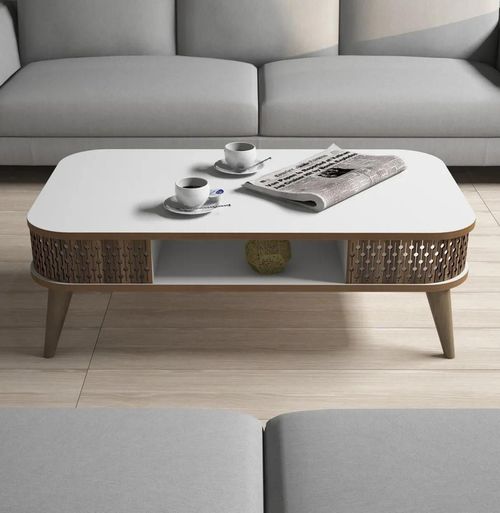 купить Журнальный столик Trendy Эйлюль, белый 105x34x60 см в Кишинёве 