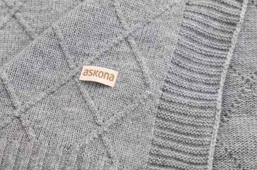 купить Домашний текстиль Askona Плед вязанный (квадрат) 130x170,дымчато-серый в Кишинёве 