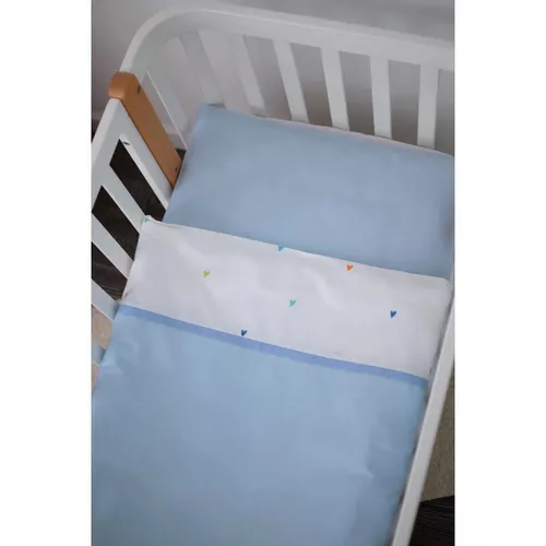 cumpără Lenjerie de pat pentru copii Veres VR 153.1.33 Бело-голубая с сердечками (90x110/40x60) (3ед.) în Chișinău 