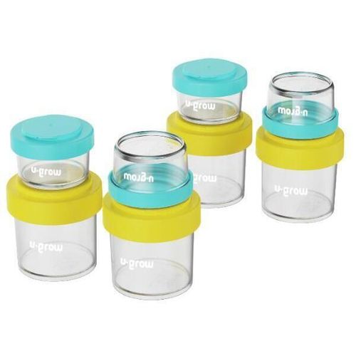 cumpără Seturi pentru hrănire bebelușilor U-Grow A-1555 Set 8 recipiente cu capac, 4x80ml + 4x220ml în Chișinău 