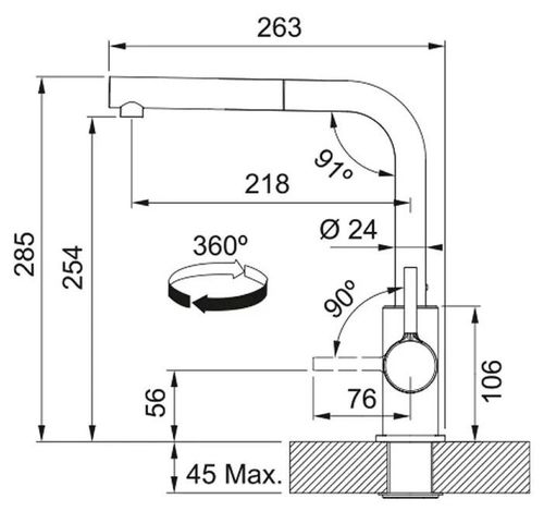 купить Смеситель кухонный Franke Lina L (115.0733.716) в Кишинёве 