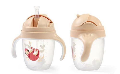 купить Поильник BabyOno 1464/04 Cupa de baut cu un paie ponderat (bej) в Кишинёве 