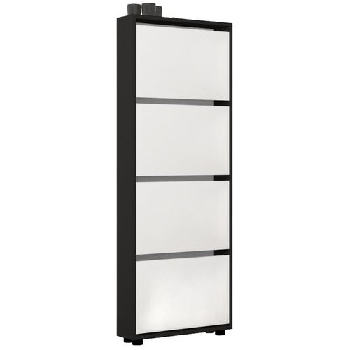 купить Полка для обуви Mobildor-Lux Leo Slim 90x16x164H cm Anthracite/White в Кишинёве 