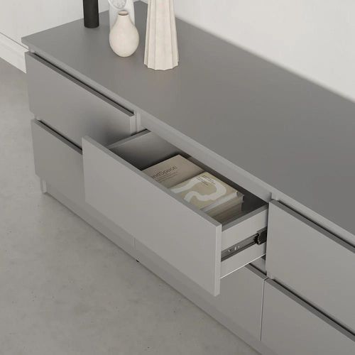 cumpără Comodă TV MebelStar NEO 6S 150x43x53 Grey (MBS-1285) în Chișinău 