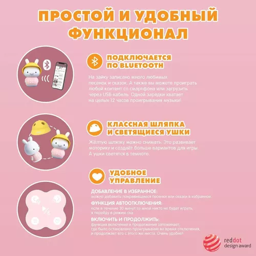 купить Музыкальная игрушка Alilo Baby G9S+Pink Jucarie Bunny в Кишинёве 