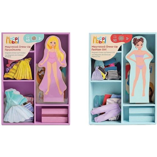купить Кукла As Kids 1029-64095 Păpușă magnetică din lemn Happi Hobbi, 2 modele asortate в Кишинёве 