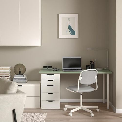 купить Офисный стол Ikea Lagkapten/Alex 140x60 Green/White в Кишинёве 