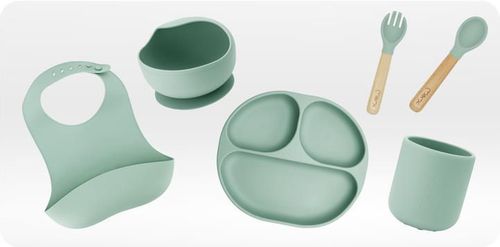 купить Посуда для кормления MoMi Ami Verde, set в Кишинёве 