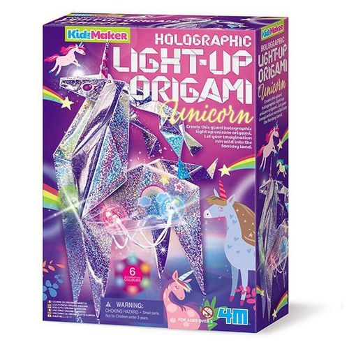 cumpără Set de creație 4M 00-04776 KidzMaker Holographic Light Up Origami Unicorn în Chișinău 