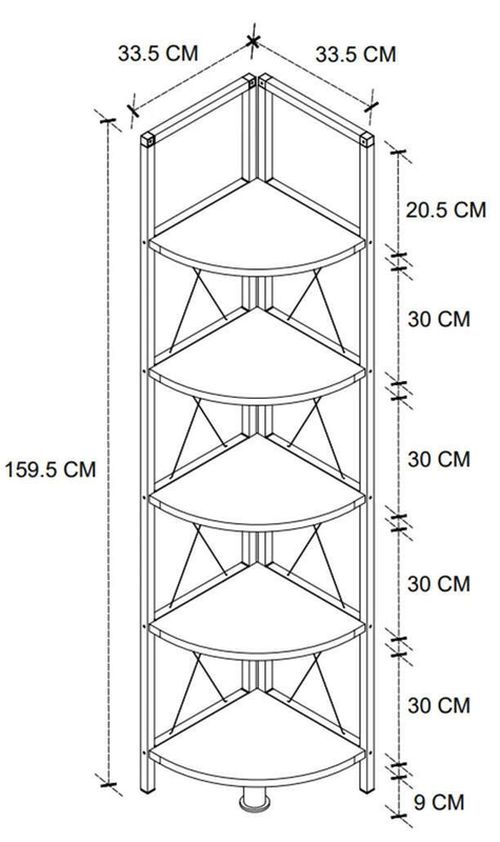 купить Офисный стеллаж Nex Home Книжный шкаф, 33,5x33,5x159,5 см, Белый (15-15-01) в Кишинёве 