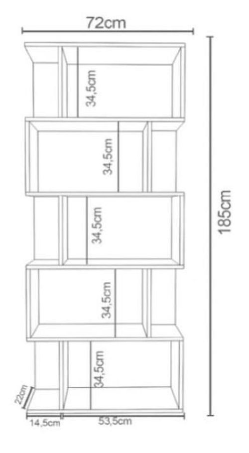 купить Офисный стеллаж Remaks Asimetrik 5 Safir White в Кишинёве 