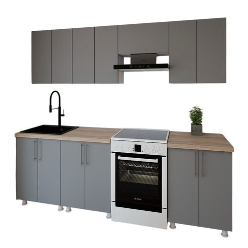 cumpără Mobilă pentru bucatarie Smartex (30023) K1 240cm Grafit în Chișinău 