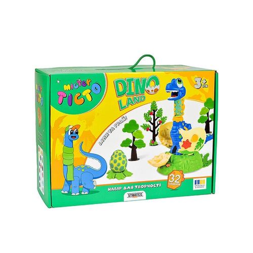 купить Набор для творчества Strateg 57148 Set de modelat Мистер тесто Dino Land, 32buc в Кишинёве 