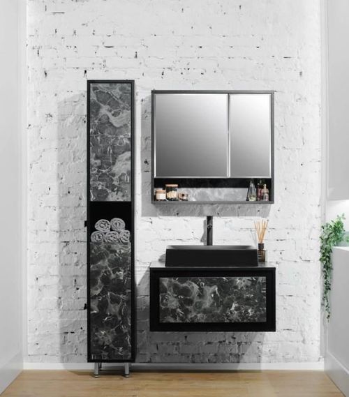 cumpără Dulap pentru lavoar Montebella Set 51.02 800*500 NERO LED 585 Pantera în Chișinău 