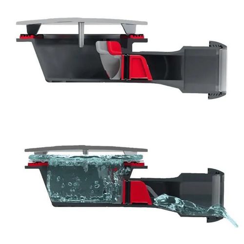 cumpără Sifon pentru cădițe de duș Polimat 6103070 Slim H40 D90 antimiros black mat în Chișinău 