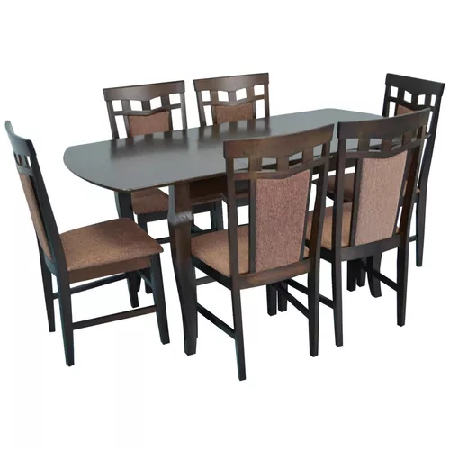 купить Комплект стол и стулья Evelin di Costacurta стол HV-29V Chocolate + 6 стульев Deepa R Chocolate/Brown в Кишинёве 