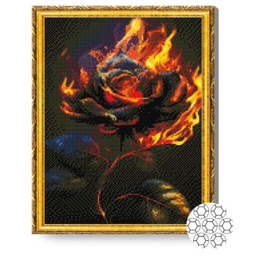 купить Картина по номерам Art Gallery GA84576 Mozaic cu diamante 40x50cm Trandafir in flacari в Кишинёве 