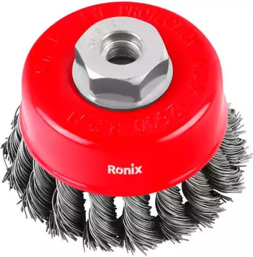 купить Набор головок, бит, насадок Ronix RH-9942 Щетка проволочная конус плетен. 75mm M14 в Кишинёве 