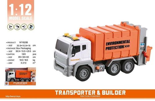 cumpără Mașină Wenyi 820B 1:12 Camion pentru reciclare gunoi cu fricțiune în Chișinău 