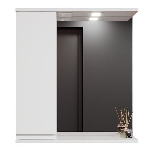 купить Зеркало для ванной Bayro Studio 600x750 левый белый мат в Кишинёве 