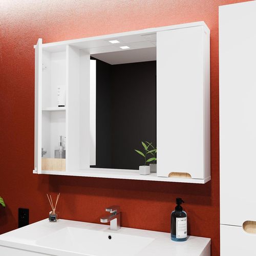 купить Зеркало для ванной Bayro Etna Duo 1000x750 белый мат в Кишинёве 