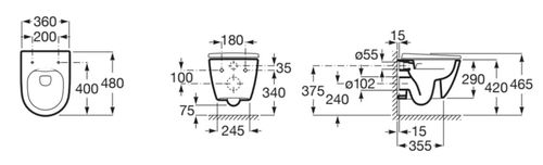 cumpără Vas WC Roca Ona Compact Alb (suspendat) A346688000 în Chișinău 