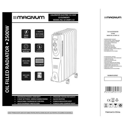 cumpără Calorifer pe ulei Magnum LE-250F1-13 în Chișinău 