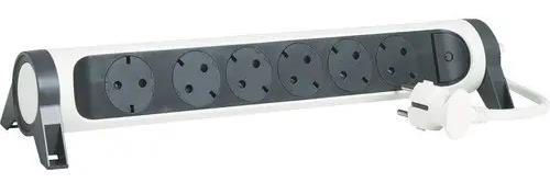 купить Удлинитель электрический Legrand 694533 Bloc Mutifunctional 6x2P+T(1,5M-3x1,5),Alb-Gri в Кишинёве 