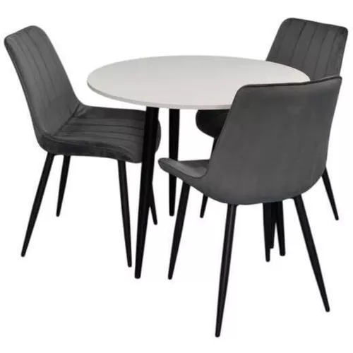 купить Комплект стол и стулья Evelin di Costacurta стол DT-404-3B + 3 стула YTC-055B Bluvel-14 (Dark grey) в Кишинёве 
