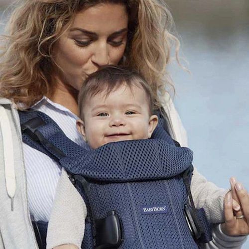 Анатомический рюкзак-кенгуру BabyBjorn One Air Navy Blue, 3D Mesh 