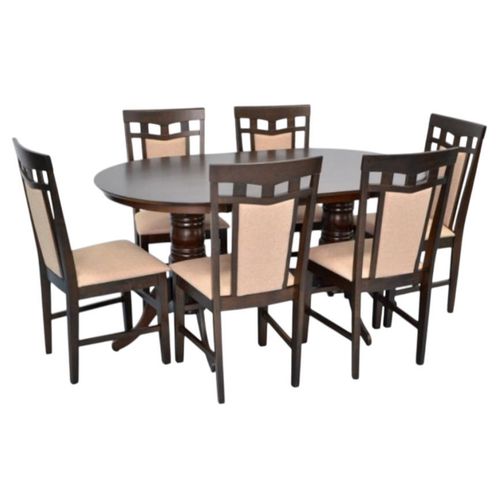 купить Комплект стол и стулья Evelin di Costacurta стол HV-24V Chocolate + 6 стульев Deepa R Chocolate/NV-3WP в Кишинёве 