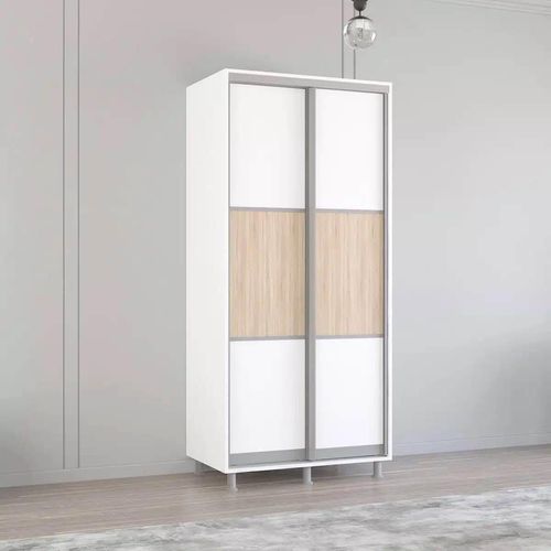 купить Шкаф Mobildor-Lux Aron-P Горизонтальные раздвижные двери из ДСП 1,0–1,8 м (130 x 60 x 240 см) Бриллиантовый белый в Кишинёве 