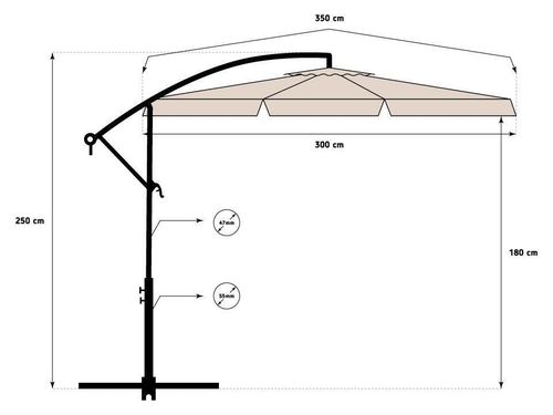 купить Зонт садовый FunFit 300cm Beige (81) в Кишинёве 